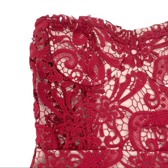 Olivaceous Strapless Lace Dress Size M - Picture 6 of 8